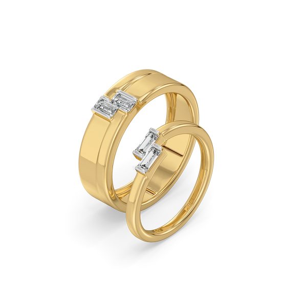 Parallel Promise 18k Gold Lab Grown Diamond Couple Rings- Lukson 