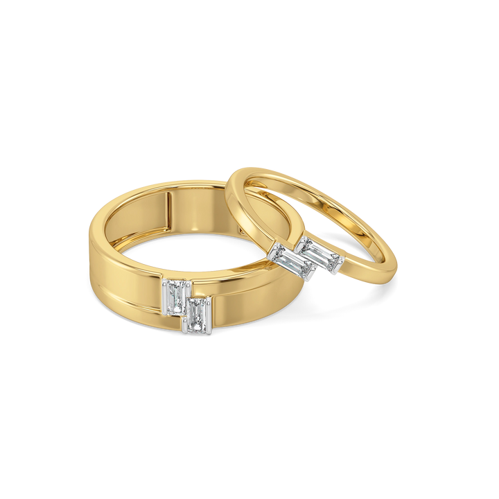 Parallel Promise - Lab Diamond Couple Band Rings