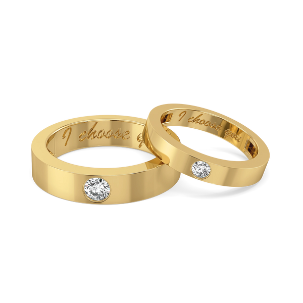 Lukson Always Chosen Lab Grown Diamond Couple Band Rings in India