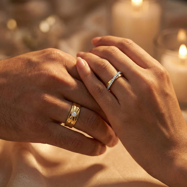 Lukson Classic Spark Union Lab Grown Diamond Couple Band Rings Online