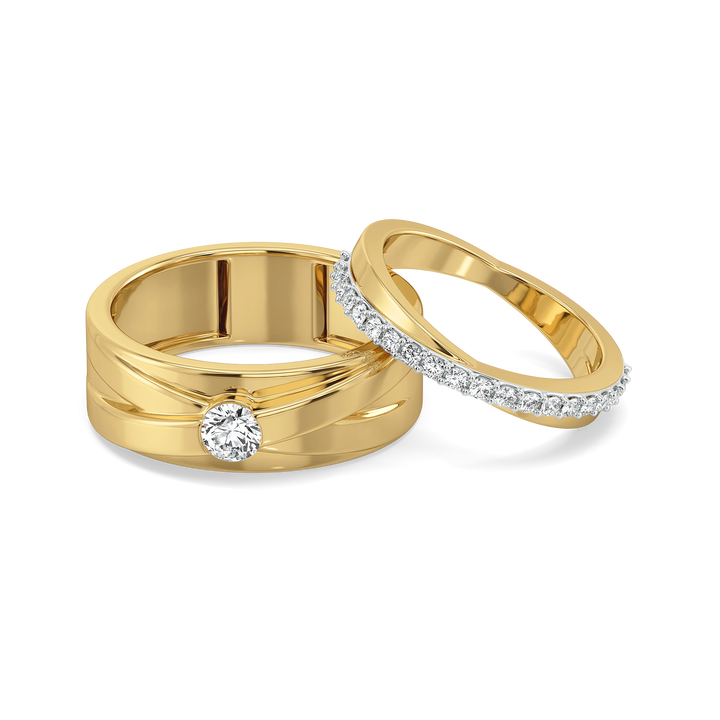 Classic Spark Union - Lab Diamond Couple Band Rings