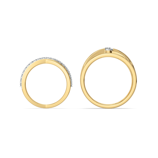 Lukson Classic 18K Lab Grown Diamond Couple Band Rings