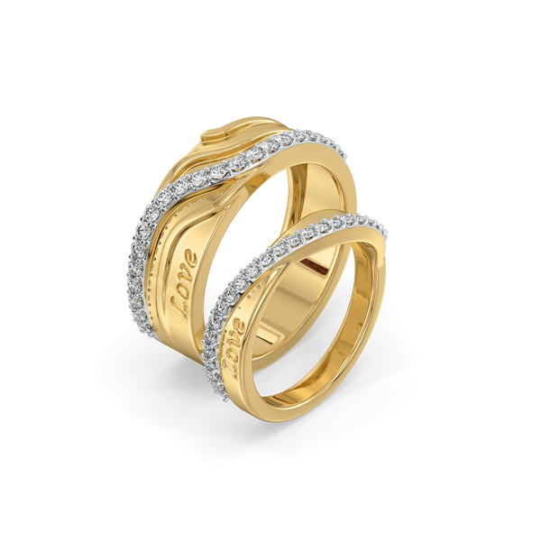 Lukson Forever Wave Lab Grown Diamond Couple Band Rings in India