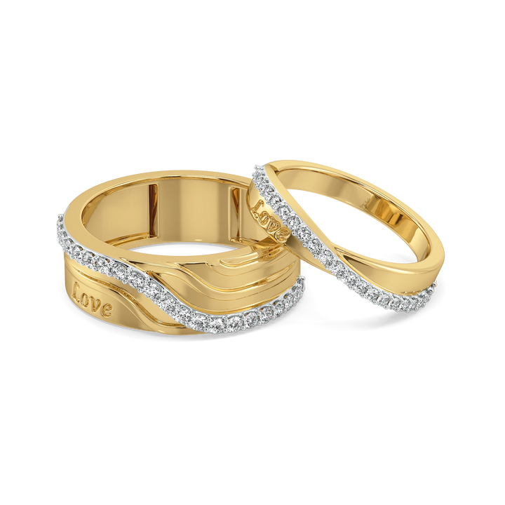 Forever Wave - Lab Diamond Couple Band Rings