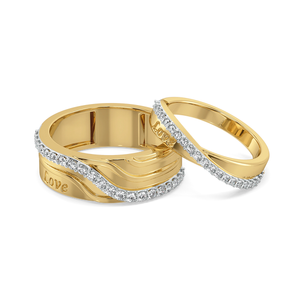 Lukson Forever Wave Lab Grown Diamond Couple Band Rings Online