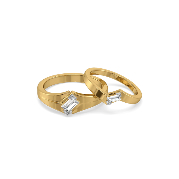 Lukson Angle of Us Lab Grown Diamond Couple Band Rings