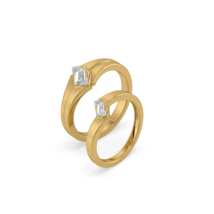 Angle of Us - Lab Diamond Couple Band Rings