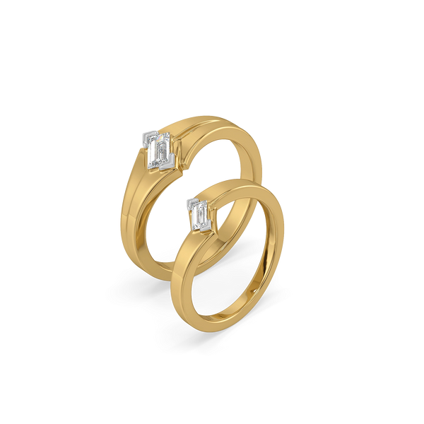 Lukson Angle of Us Lab Grown Diamond Couple Band Rings for Women