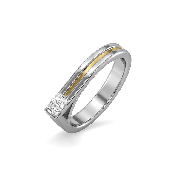 Lukson Dual Line Vow 925 Sterling Silver Lab Grown Diamond Rings for Valentine 