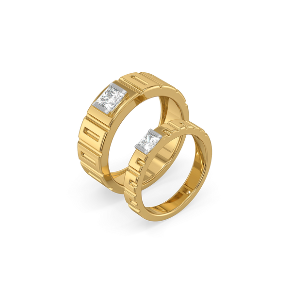 Lukson Groove Promise Lab Grown Diamond Couple Band Rings Online