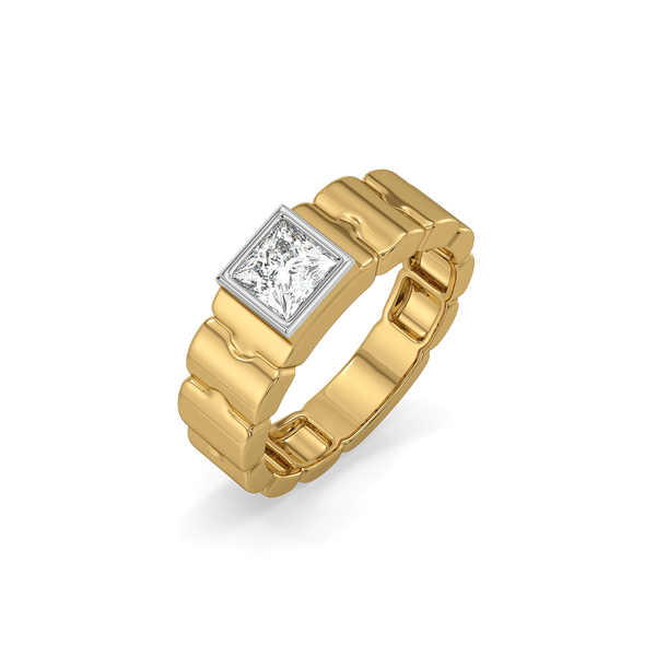 Regal Square Bond Lab Grown Diamond Couple Rings Online in India - Lukson