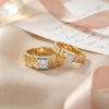Buy Regal Square Bond Lab Grown Diamond Couple Band Rings for Women - Lukson