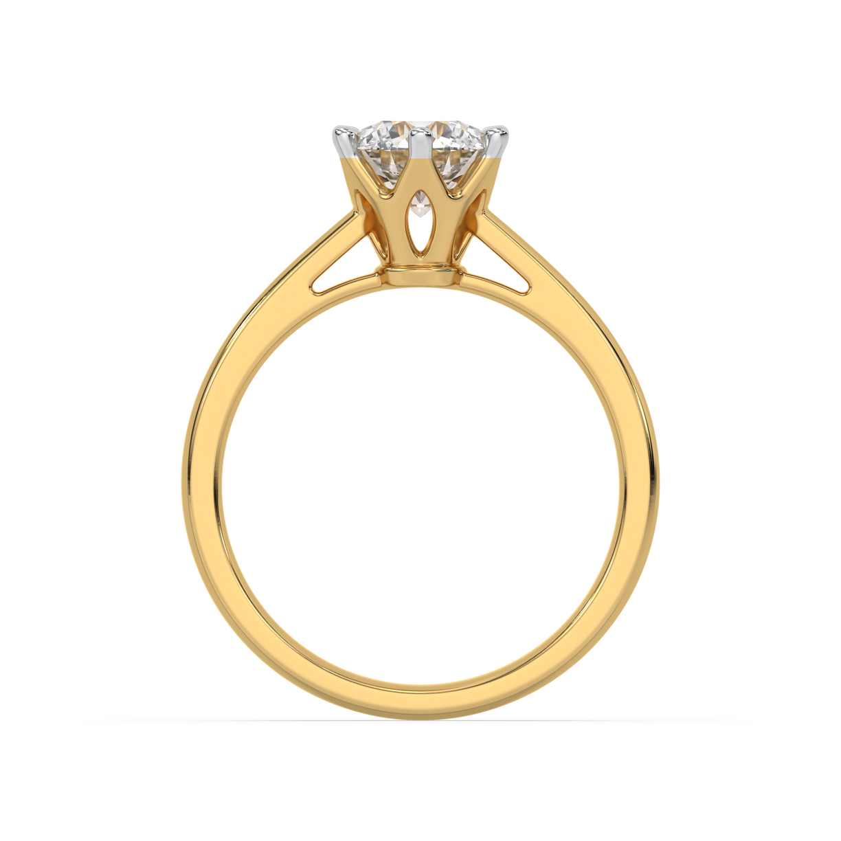 Golden Radiance Solitaire Ring - 18kt Gold Vermeil Lab Grown Diamond
