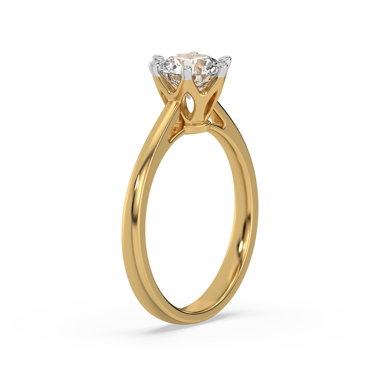 Golden Radiance Solitaire Ring - 18kt Gold Vermeil Lab Grown Diamond