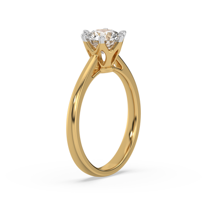 Golden Radiance Solitaire Ring