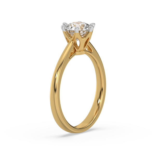 Lukson Golden Radiance Lab Grown Diamond Solitaire Ring for Women