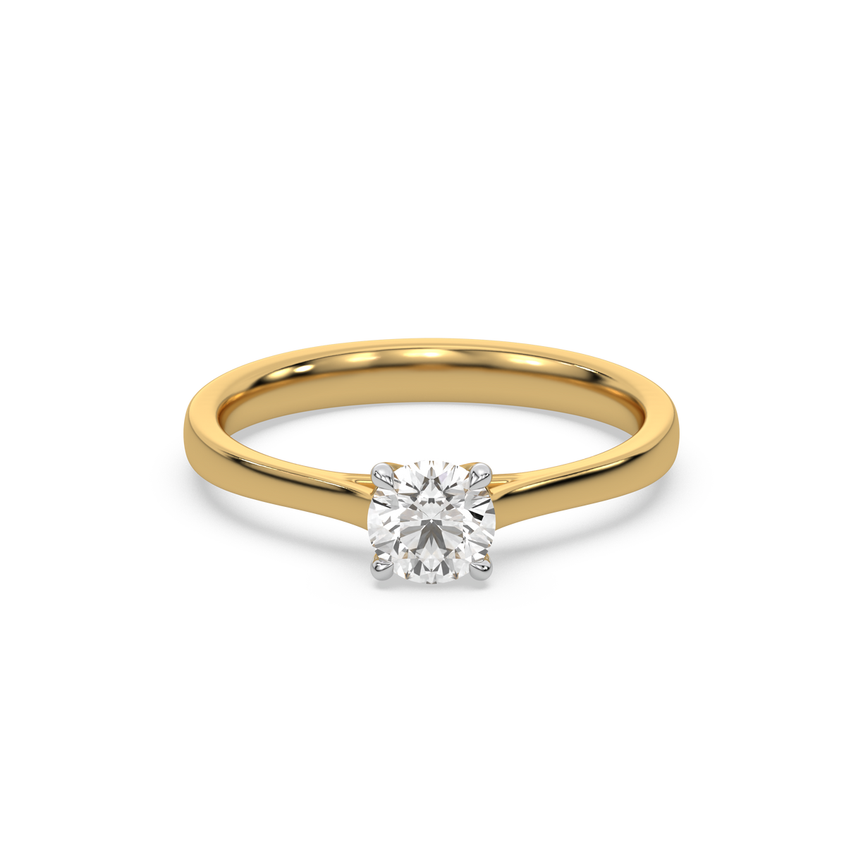 Classic Solitaire Ring - 18kt Gold Vermeil Lab Grown Diamond