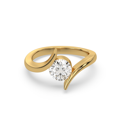 Curved Elegance Solitaire Ring