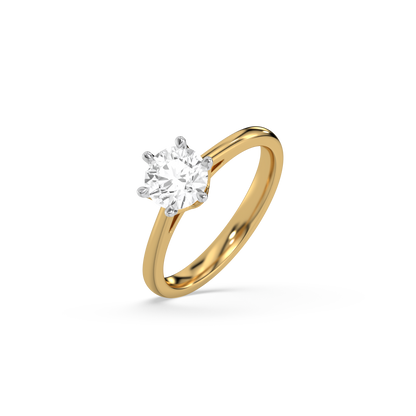 Golden Radiance Solitaire Ring