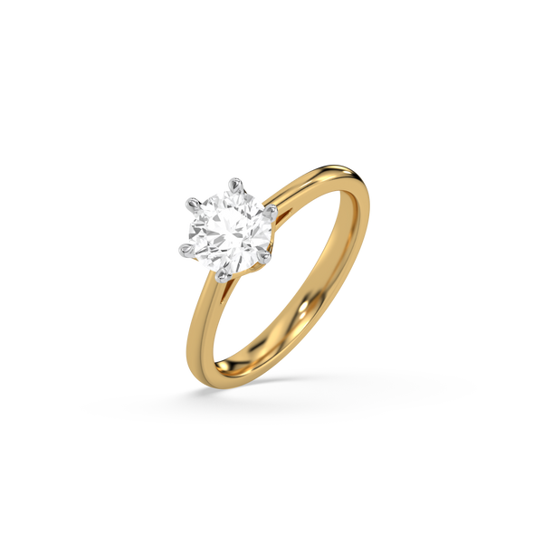 Lukson Golden Radiance Lab Grown Diamond Solitaire Ring