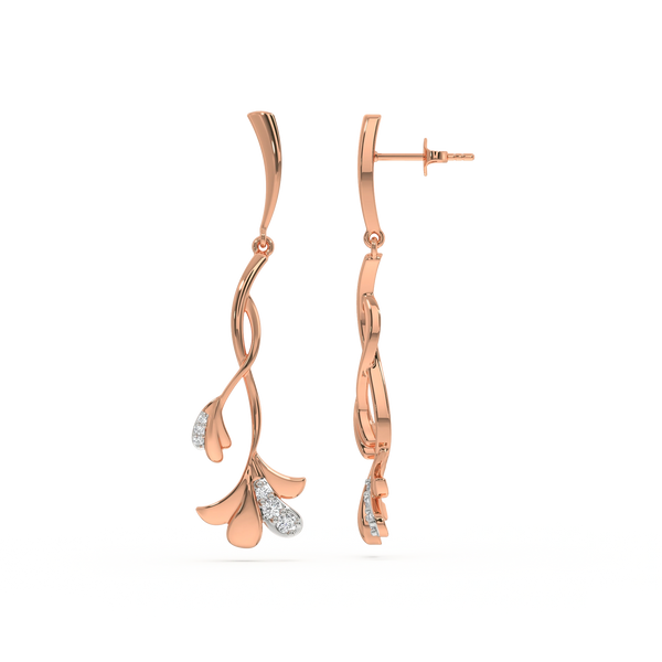 Lilac Whisper 18k Rose Gold Lab Grown DiamondEarrings Online - Lukson 