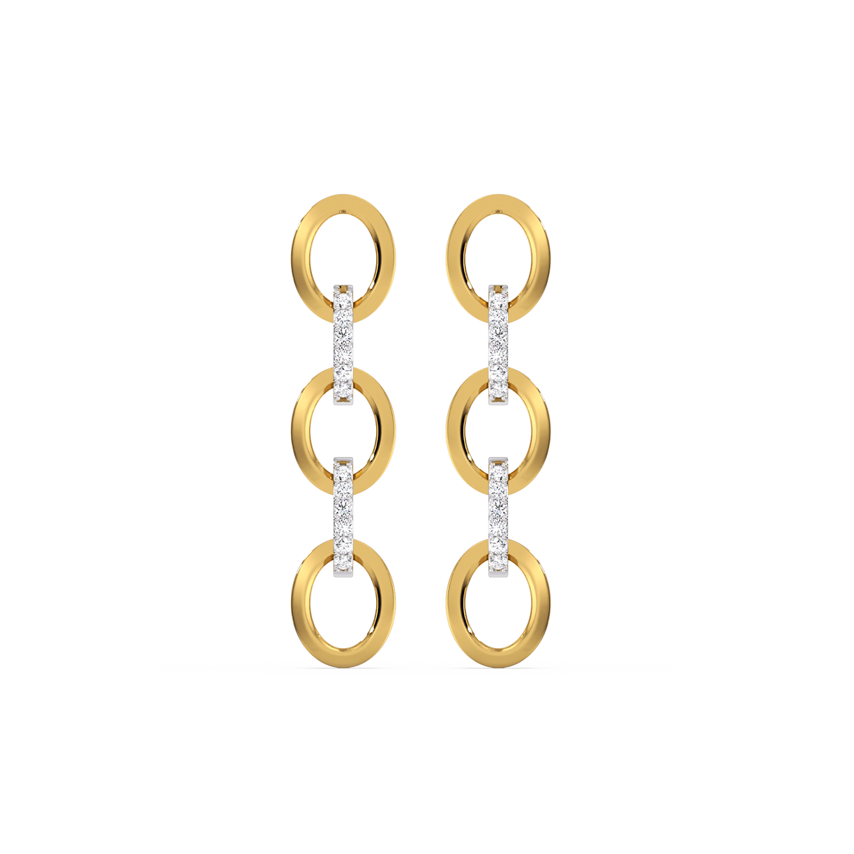 Link Chain Drops - 18kt Gold Vermeil Lab Grown Diamond Earrings