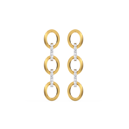 Link Chain Drops - 18kt Gold Vermeil Lab Grown Diamond Earrings