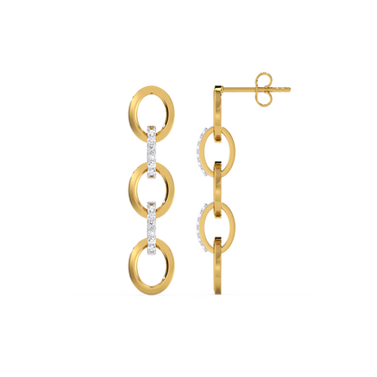 Link Chain Drops - 18kt Gold Vermeil Lab Grown Diamond Earrings