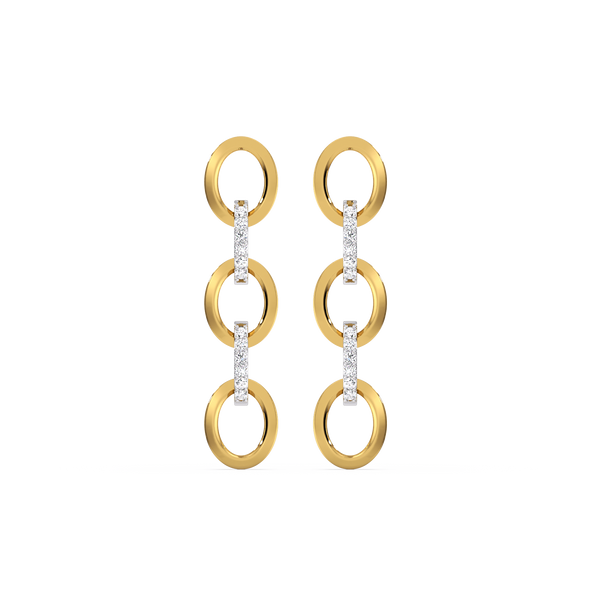 Link Chain Earrings Lab Grown Diamond 
