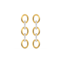 Link Chain - Lab Diamond Drop Earrings