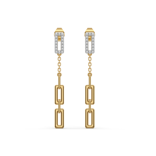Linkin' It Up - 18kt Gold Vermeil Lab Grown Diamond Drop Earrings