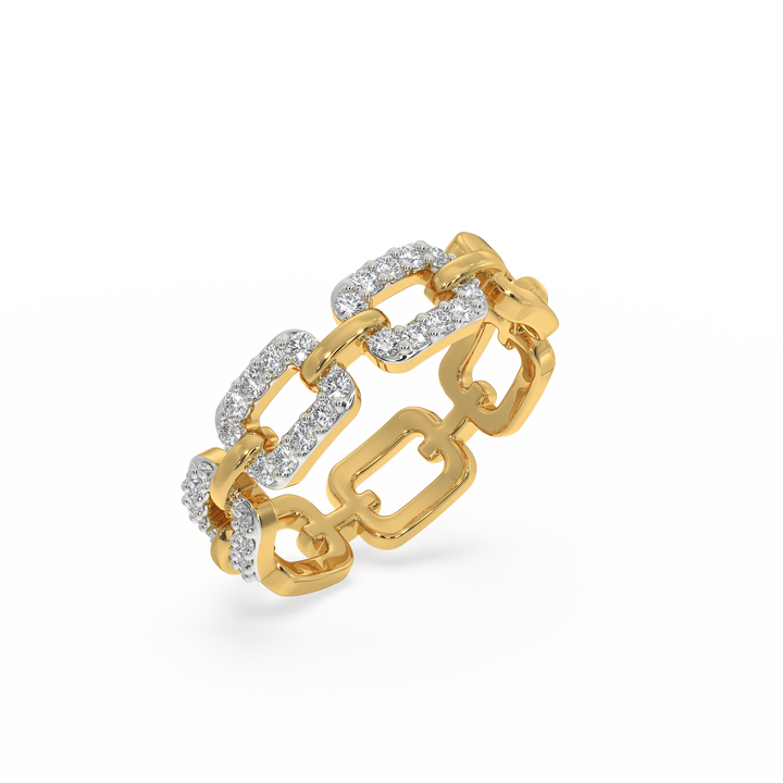 Linkin' It Up Band Ring- 18kt Gold Vermeil Lab Grown Diamond RIng