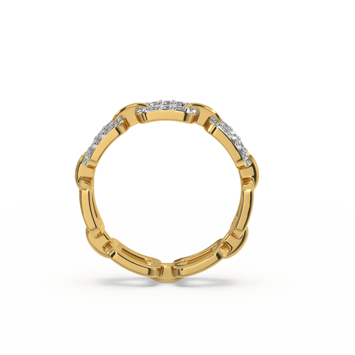 Linkin' It Up Band Ring- 18kt Gold Vermeil Lab Grown Diamond RIng