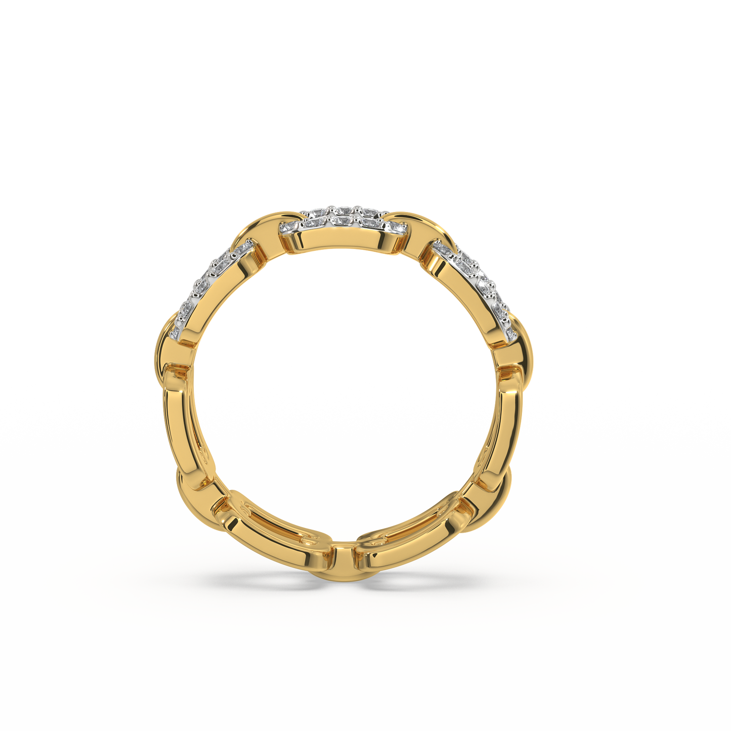 Linkin' It Up Band Ring- 18kt Gold Vermeil Lab Grown Diamond RIng