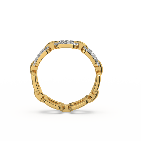 Linkin' It Up Band Ring- 18kt Gold Vermeil Lab Grown Diamond RIng