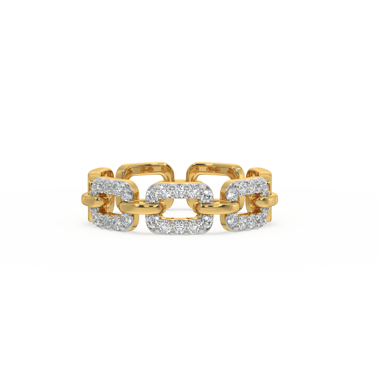 Linkin' It Up Band Ring- 18kt Gold Vermeil Lab Grown Diamond RIng