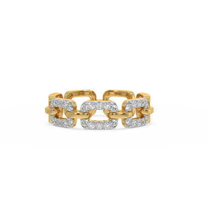 Linkin' It Up Band Ring- 18kt Gold Vermeil Lab Grown Diamond RIng