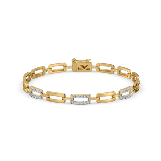 Linkin' It Up Chain Bracelet - 18kt Gold Vermeil Lab Grown Diamond 