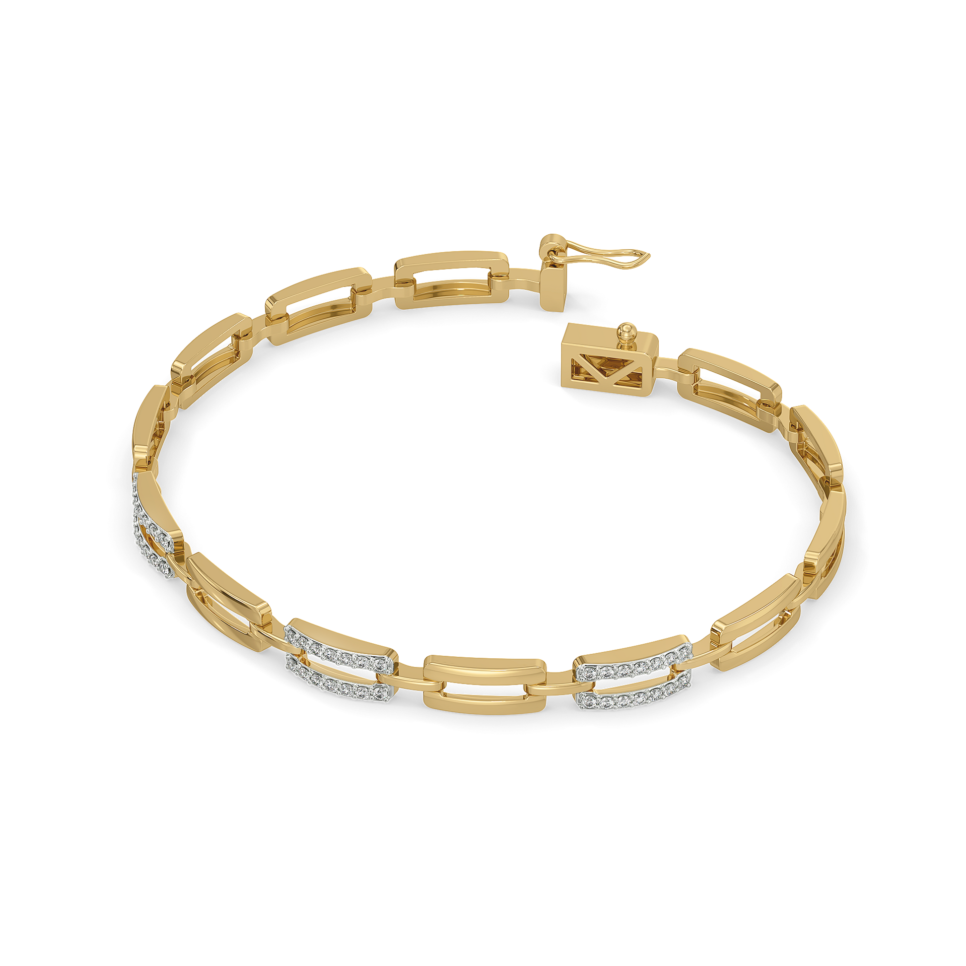 Linkin' It Up Chain Bracelet - 18kt Gold Vermeil Lab Grown Diamond 