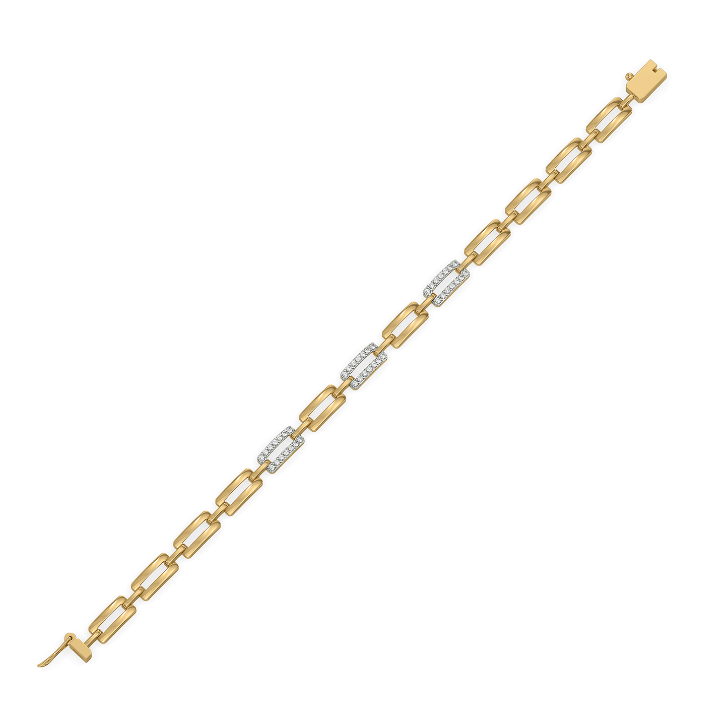 Linkin' It Up Chain Bracelet - 18kt Gold Vermeil Lab Grown Diamond 