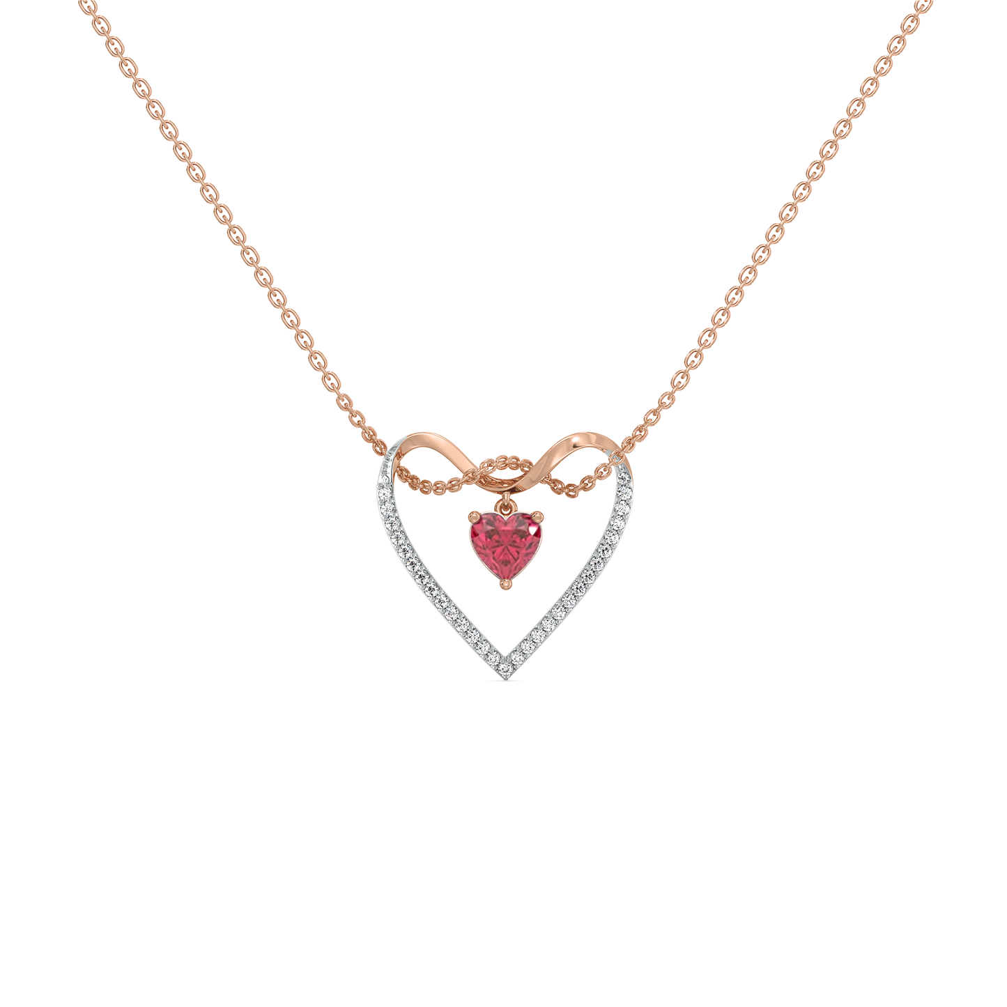 "Love on a String" - 18kt Rose Gold Vermeil Lab Grown Diamond Necklace