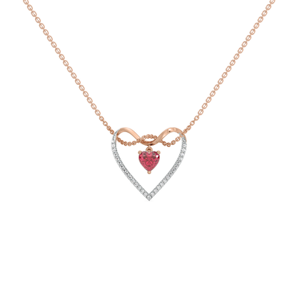 "Love on a String" - 18kt Rose Gold Vermeil Lab Grown Diamond Necklace