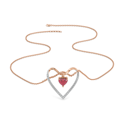 "Love on a String" - 18kt Rose Gold Vermeil Lab Grown Diamond Necklace