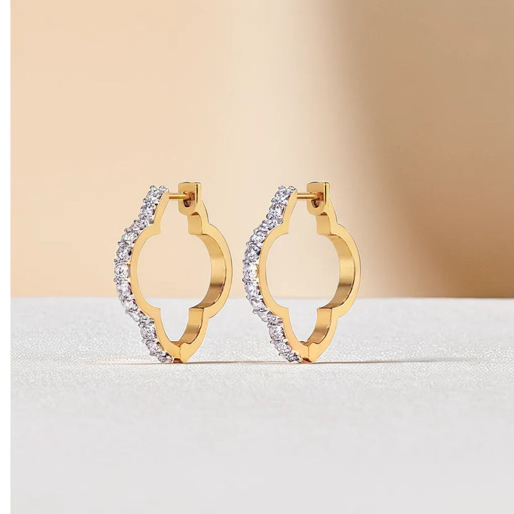 Lucky Clover Huggies - 18kt Gold Vermeil Lab Grown Diamond Earrings