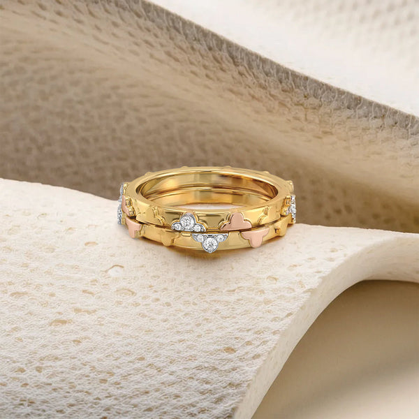 Lukson Lucky Stack Lab Grown Diamond Clover Ring in India