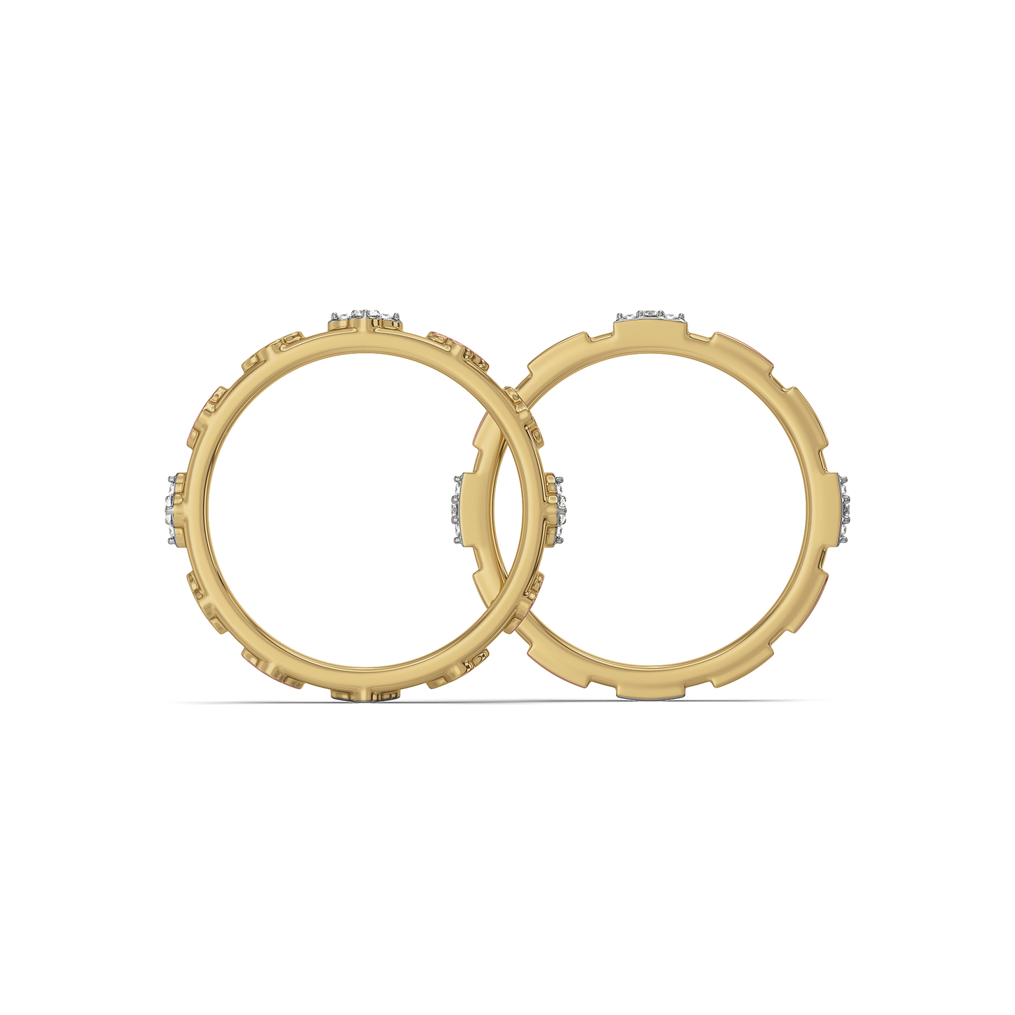 Lucky Stack Clover Ring-18kt Gold Vermeil Lab Grown Diamond