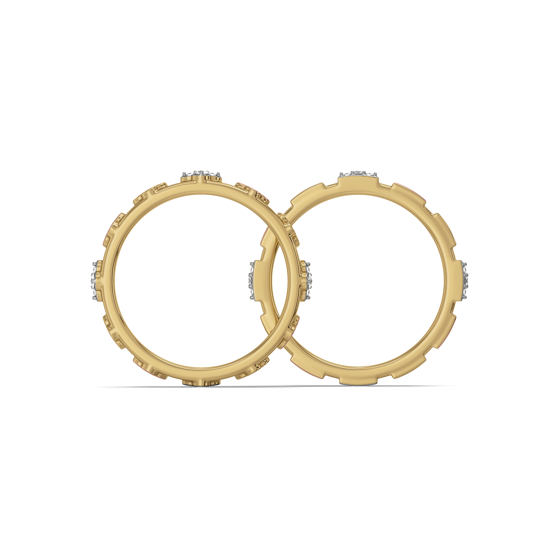Lucky Stack Clover Ring-18kt Gold Vermeil Lab Grown Diamond