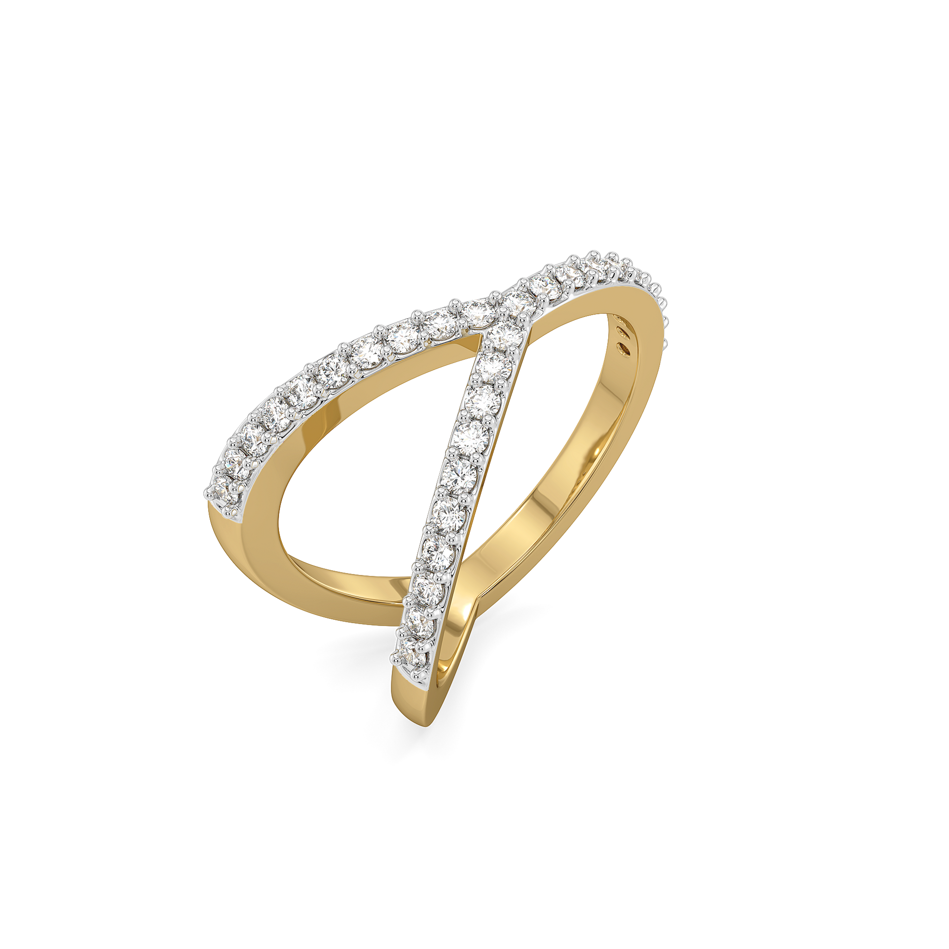 Luxe Interlock Cocktail Ring-18kt Gold Vermeil Lab Grown Diamond Ring