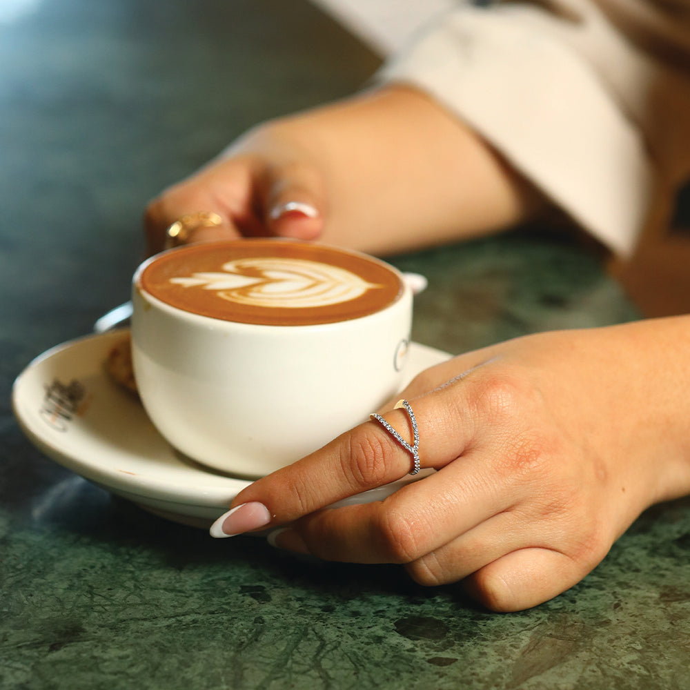 Luxe Interlock Cocktail Ring-18kt Gold Vermeil Lab Grown Diamond Ring