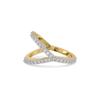 Luxe Interlock Cocktail Ring-18kt Gold Vermeil Lab Grown Diamond Ring